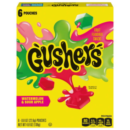 Gushers Watermelon & Sour Apple Fruit Flavored Snacks - 6 Each