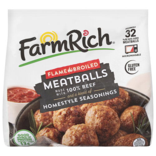 Farm Rich Meatballs, Flame Broiled, Homestyle Seasonings