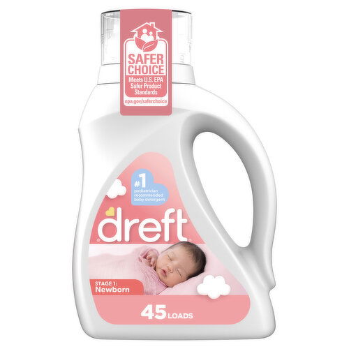 Dreft Newborn Baby Detergent, 45 loads