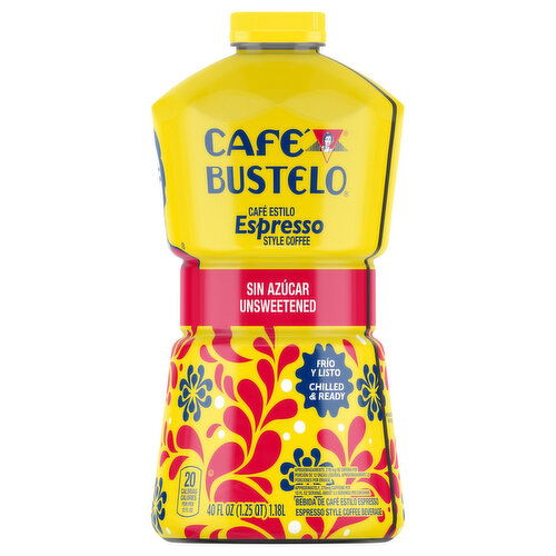 Cafe Bustelo Coffee, Espresso Style, Unsweetened - 40 Fluid Ounce