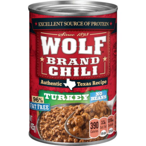 Wolf Turkey Chili Without Beans 96% Fat Free