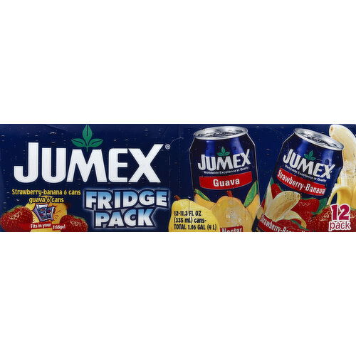 Jumex Nectar, Guava, Strawberry-Banana, Fridge Pack