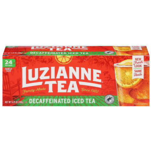 Luzianne Iced Tea, Decaffeinated, Tea Bags, Family Size