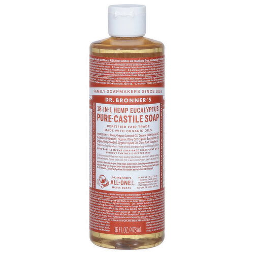 Dr. Bronner's Soap, Pure-Castile, 18-in-1, Hemp, Eucalyptus