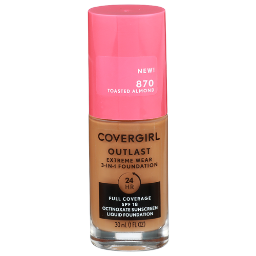 COVERGIRL 870 Toasted Almond Outlast Extreme Wear 3-In-1 Foundation - 30 ml