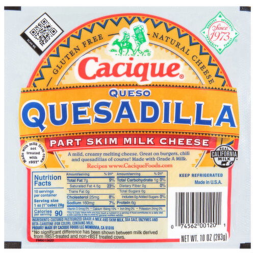 Cacique Cheese, Part Skim Milk, Queso Quesadilla