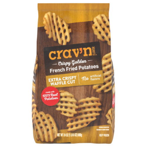 Crav'n Flavor French Fried Potatoes, Crispy Golden, Waffle Cut