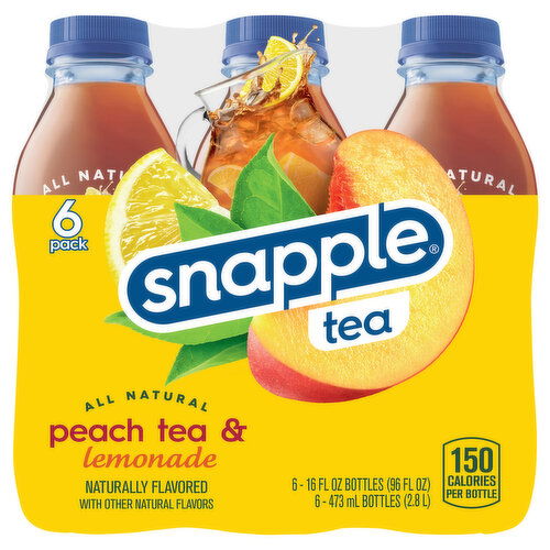Snapple Tea, Peach Tea & Lemonade - 6 Each