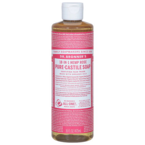 Dr. Bronner's Soap, Pure-Castile, 18-in-1, Hemp, Rose