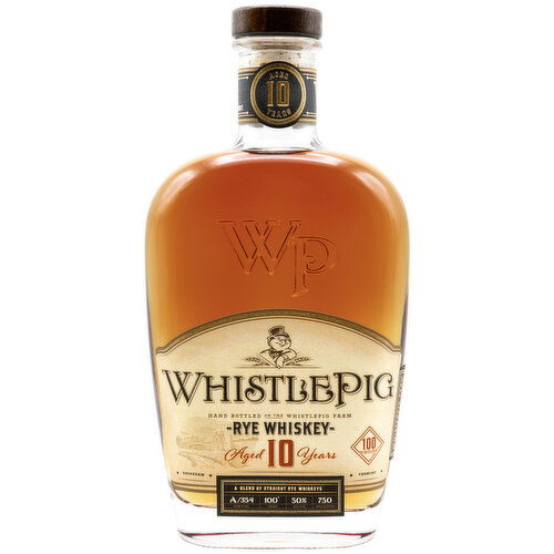 Whistlepig Aged 10 Years Vermont Straight Rye Whiskey, 750 ml    