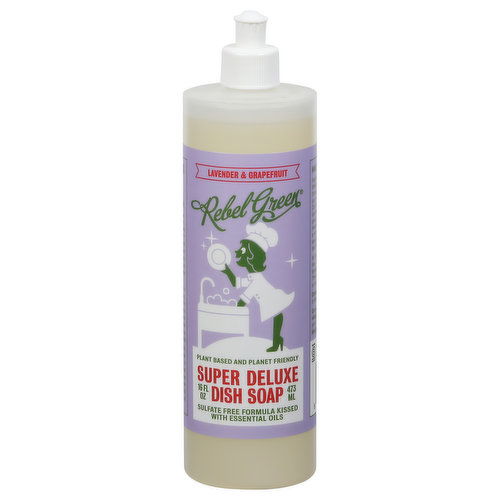 Rebel Green Dish Soap, Super Deluxe, Lavender & Grapefruit