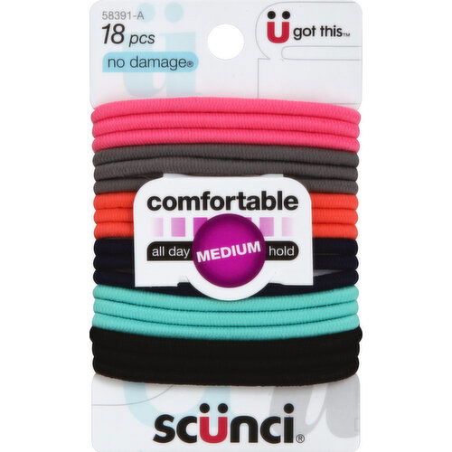Scunci Elastics, Medium - 18 Each
