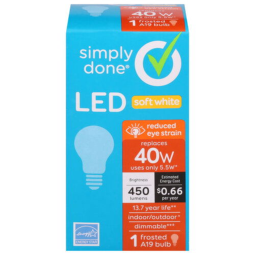 Simply Done Light Bulb, LED, Soft White, 5.5 Watts