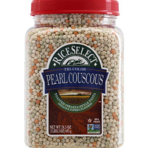 RiceSelect Pearl Couscous, Spinach & Paprika, Tri-Color