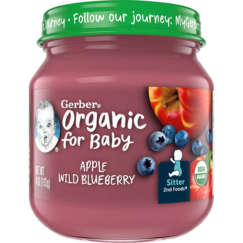 Gerber Apple Wild Blueberry, Organic