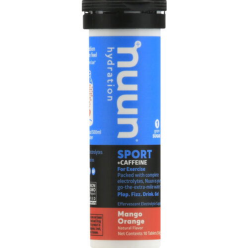 Nuun Sport + Caffeine, Tablets, Mango Orange