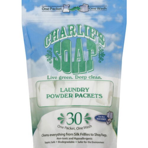 Charlies Soap Laundry Powder, Packets