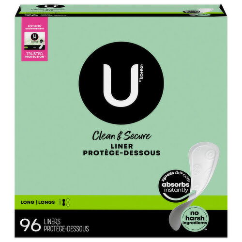 U by Kotex Liners, Clean & Secure, Long