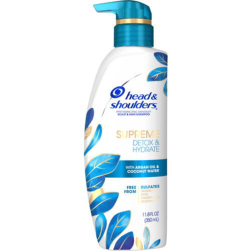 Head & Shoulders Shampoo, Scalp & Hair, Detox & Hydrate