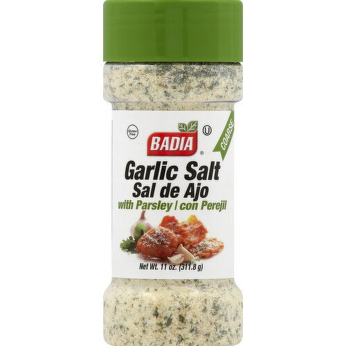 Badia Garlic Salt, with Parsley, Coarse