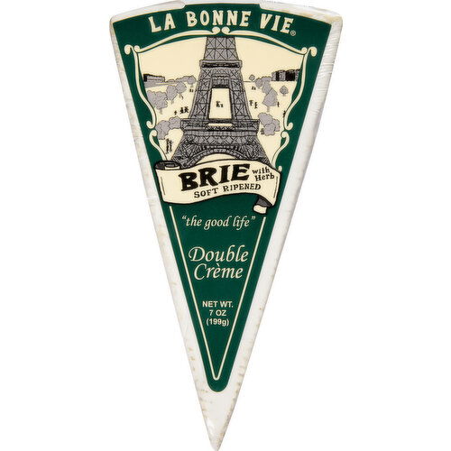 La Bonne Vie Cheese, Brie with Herb, Double Creme, Soft Ripened