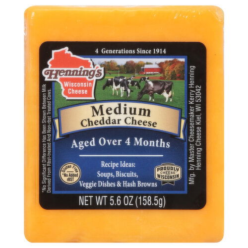 Henning's Cheese, Cheddar, Medium