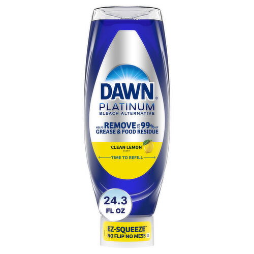 Dawn Platinum EZ-Squeeze Dish Soap, Bleach Alternative Clean Lemon