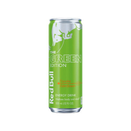 Red Bull Green Edition Energy Drink, Curuba Elderflower, with 114mg Caffeine, Taurine & B Vitamins