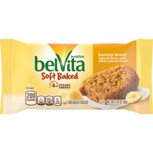 Belvita Breakfast Breakfast Biscuits, Banana Bread, Soft Baked