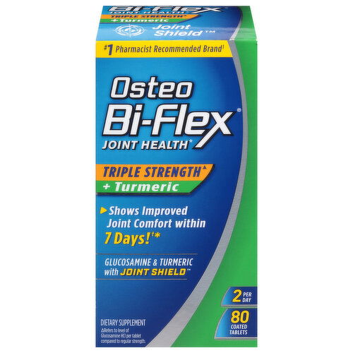 Osteo Bi-Flex Coated Tablets Triple Strength + Turmeric Joint Health - 80 Each
