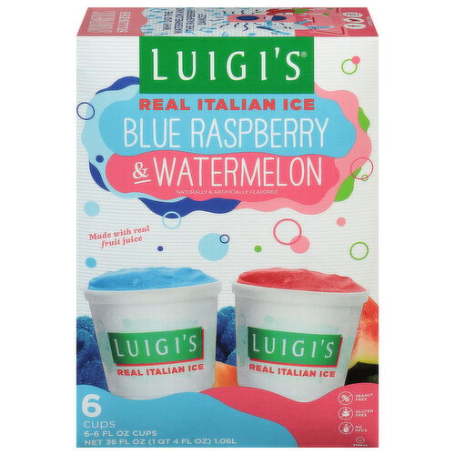 Luigi's Real Italian Ice, Blue Raspberry & Watermelon