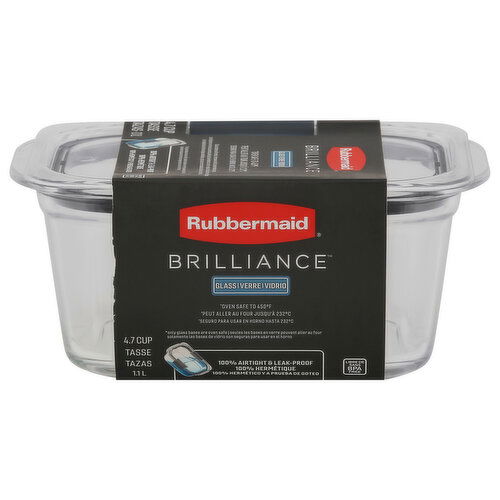 Rubbermaid Container, Glass, 4.7 Cup - 1 Each