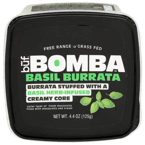 Buf Creamery Basil Softened Bomba Burrata Mozzarella - 4.4 Ounce