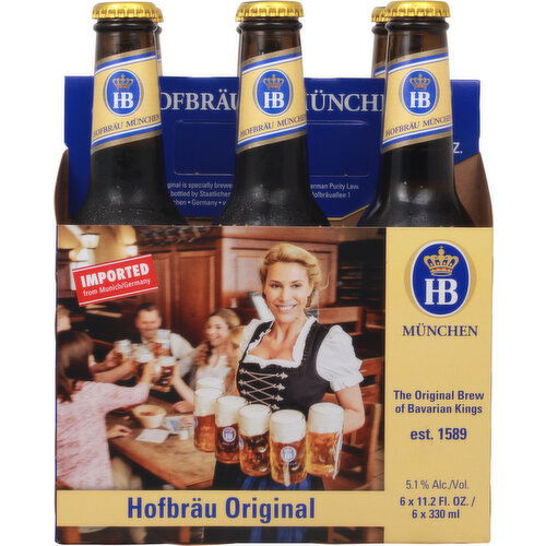 Hofbrau Munchen Beer, Hofbrau Original - 6 Each