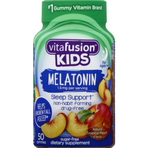 Vitafusion Melatonin, Gummies, Tropical Peach, Kids