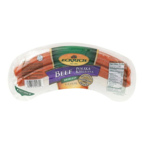 Eckrich Skinless Polska Kielbasa Beef Sausage