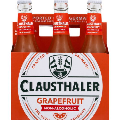 Clausthaler Malt Beverage, Grapefruit, Non-Alcoholic