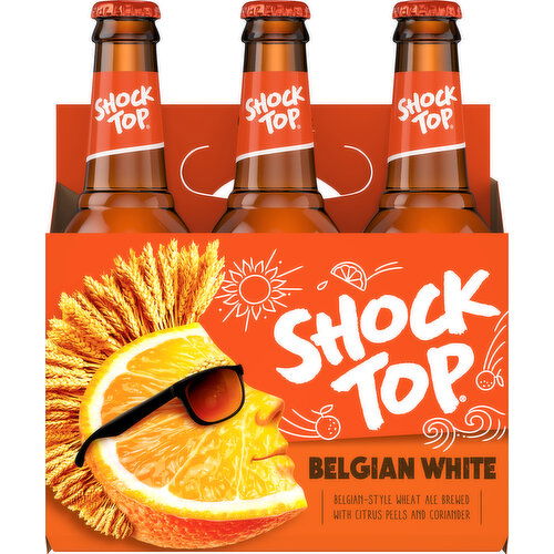 Shock Top Beer, Belgian White, 6 Pack