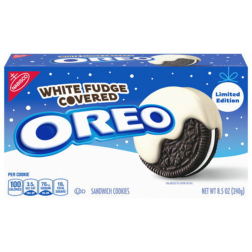 OREO White Fudge Covered Chocolate Sandwich Cookies, Holiday Cookies