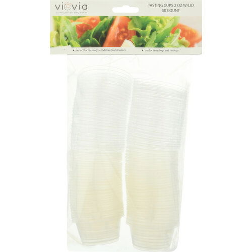 Viovia Tasting Cups with Lid, 2 Ounce