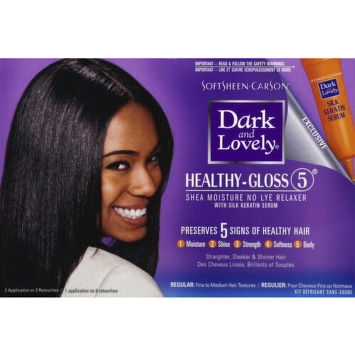 Dark and Lovely Relaxer, Shea Moisture No-Lye, Regular