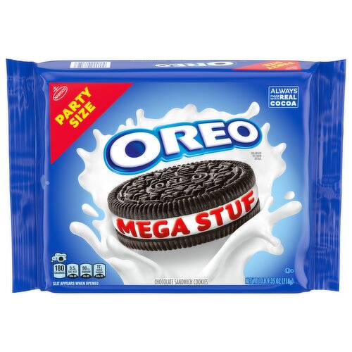 OREO Mega Stuf Chocolate Sandwich Cookies, Party Size - 25.35 Ounce