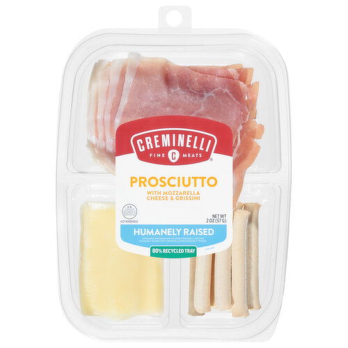 Creminelli Fine Meats Prosciutto, with Mozzarella Cheese & Grissini