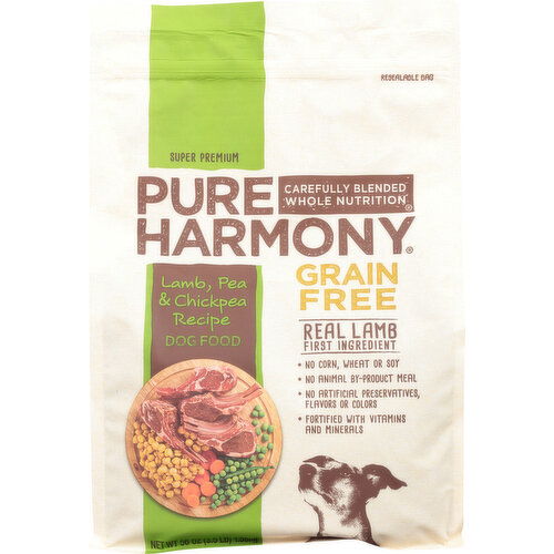 Pure Harmony Dog Food, Grain-Free, Lamb, Pea & Chickpea Recipe, Super Premium