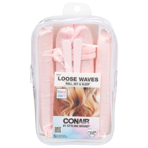 Conair Roller Set, Heatless, Loose Waves