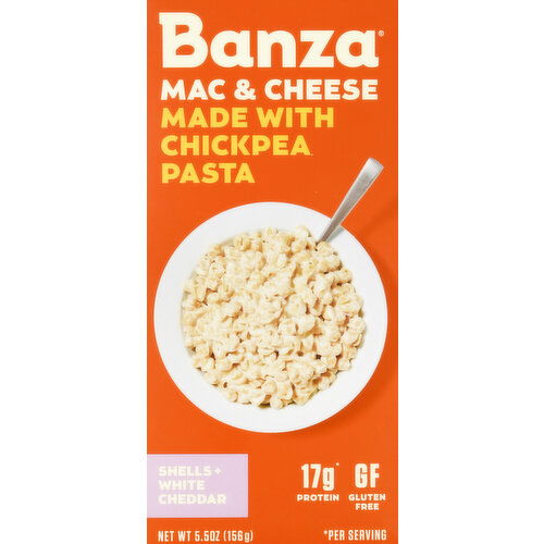 Banza Mac & Cheese, Made With Chickpea Pasta, White Cheddar