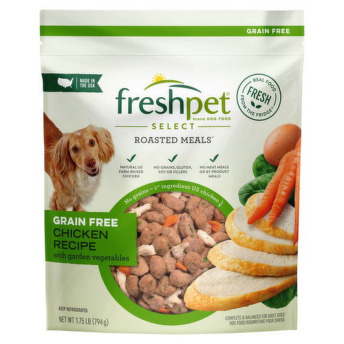 Freshpet Dog Food Grain Free Roasted Meals Chicken Recipe with Garden Vegetables FRESH by Brookshire s