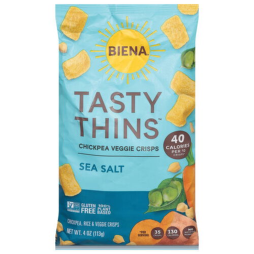 Biena Chickpea Veggie Crisps, Sea Salt - 4 Ounce