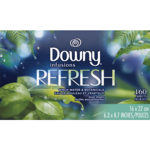 Downy Dryer Sheets, Birch Water & Botanicals, Refresh