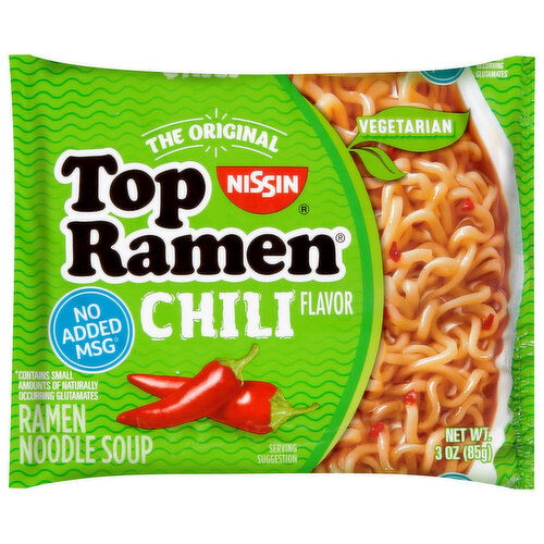 Nissin Ramen Noodle Soup, Vegetarian, Chili Flavor